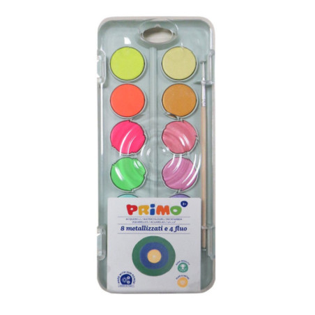 Acuarele Morocolor Primo, 12 culori, cu paleta si pensula