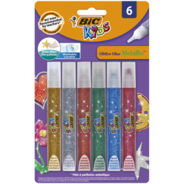 Set lipici cu sclipici Bic, 6 culori blister