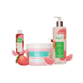 Gel de duș + unt de corp + loțiune KISS