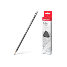 Creion triunghiular cu guma Megapolis HB 12 buc/cutie, Erich Krause