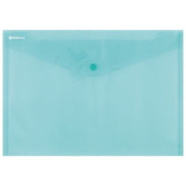 Mapa documente, Donau, A4, inchidere cu capsa, plastic, verde transpa