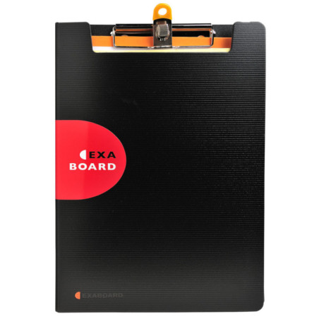 Clipboard dublu Exacompta, cu buzunar interior si elastic PP, A4, neg