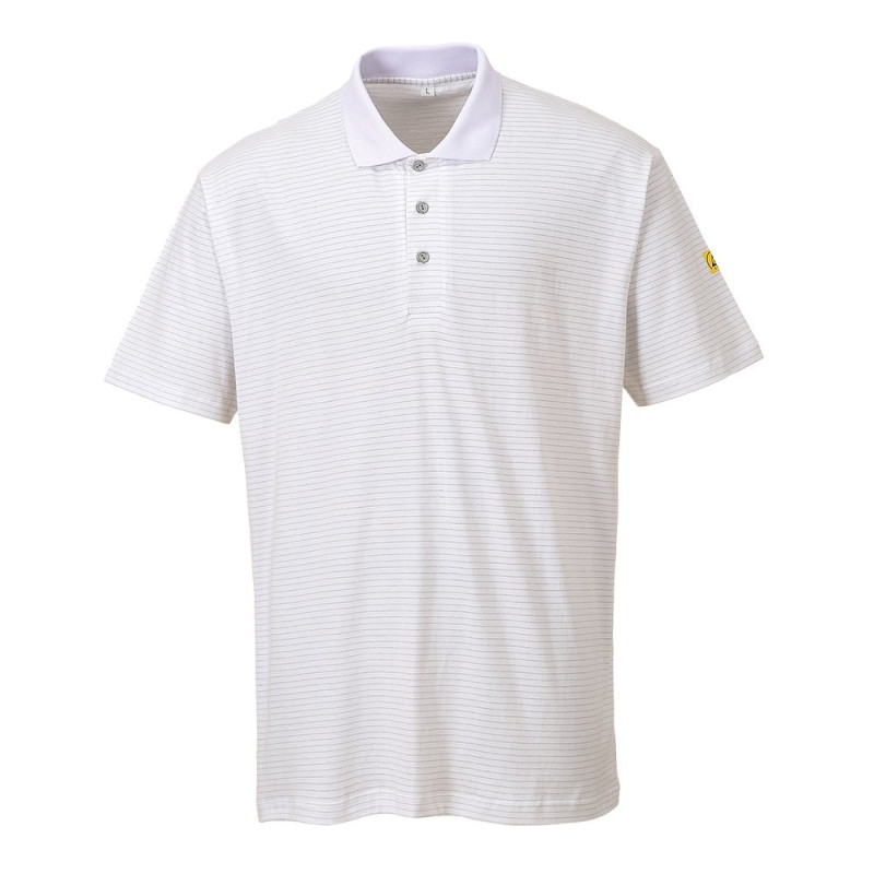 Tricou polo ESD, PortWest, alb, marimea L