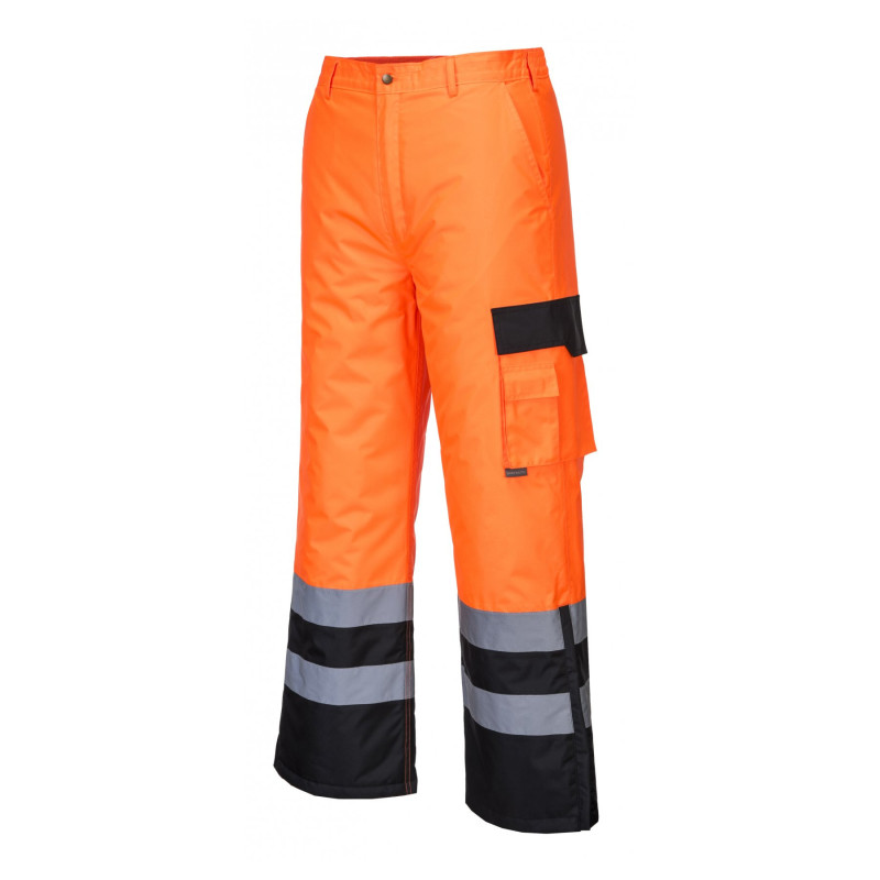 Pantaloni HiVis Contrast Captusiti Portocaliu/Negru XL