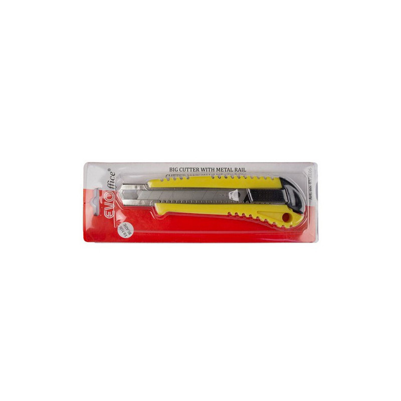 Cutter mare 18 mm EVOffice, sina metalica si sistem autoblocare, blister