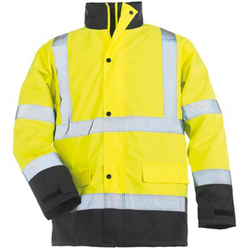 Jacheta impermeabila Roadway, Hi-Viz, galben cu bleumarin, marime XXL