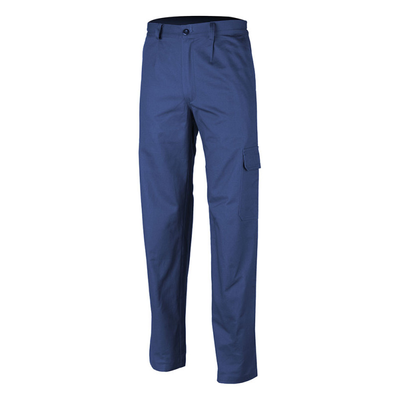 Pantaloni talie Partner albastru Royal bumbac 280g XL, rezistenti, confortabili, cu buzunar pe lateral