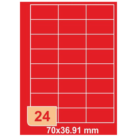 Etichete autoadezive albe 70x36.91 mm, 24/A4, 2400 etichete/top, 100 coli/top